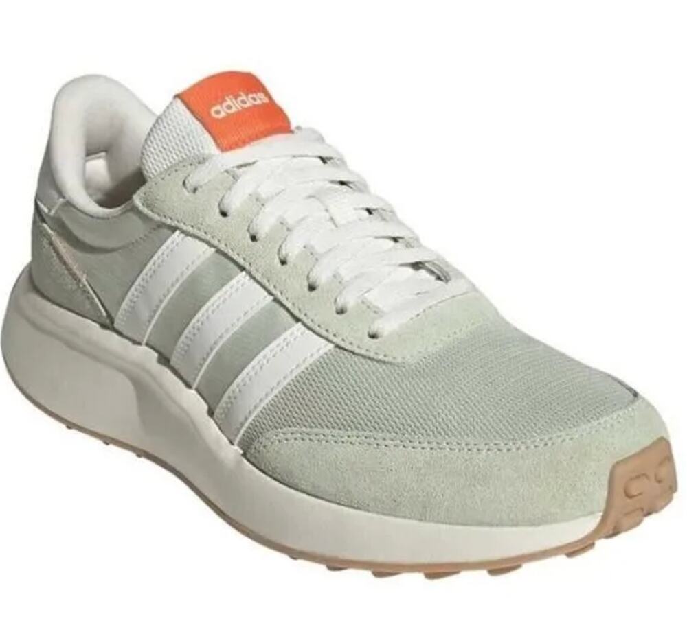 Adidas Run 70s Sneakers 9.5 Linen Green Cloud White Impact Orange HQ1973
